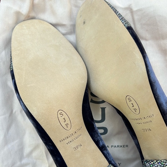 SJP by Sarah Jessica Parker Daze Velvet Cap Toe Mid Heel Pumps - Picture 12 of 12